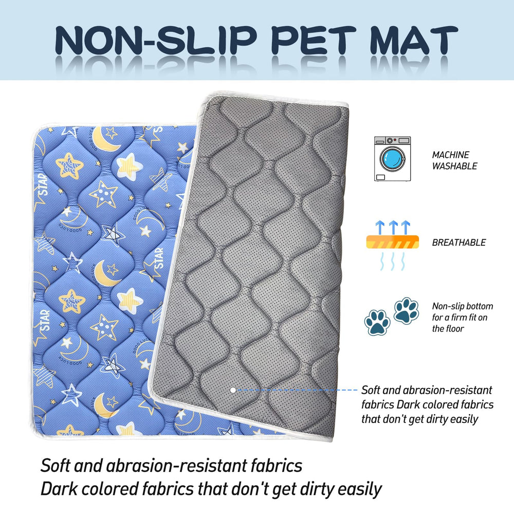 Bubble Bear Dog Crate Mat anti-slip bottom keeps mat in place.