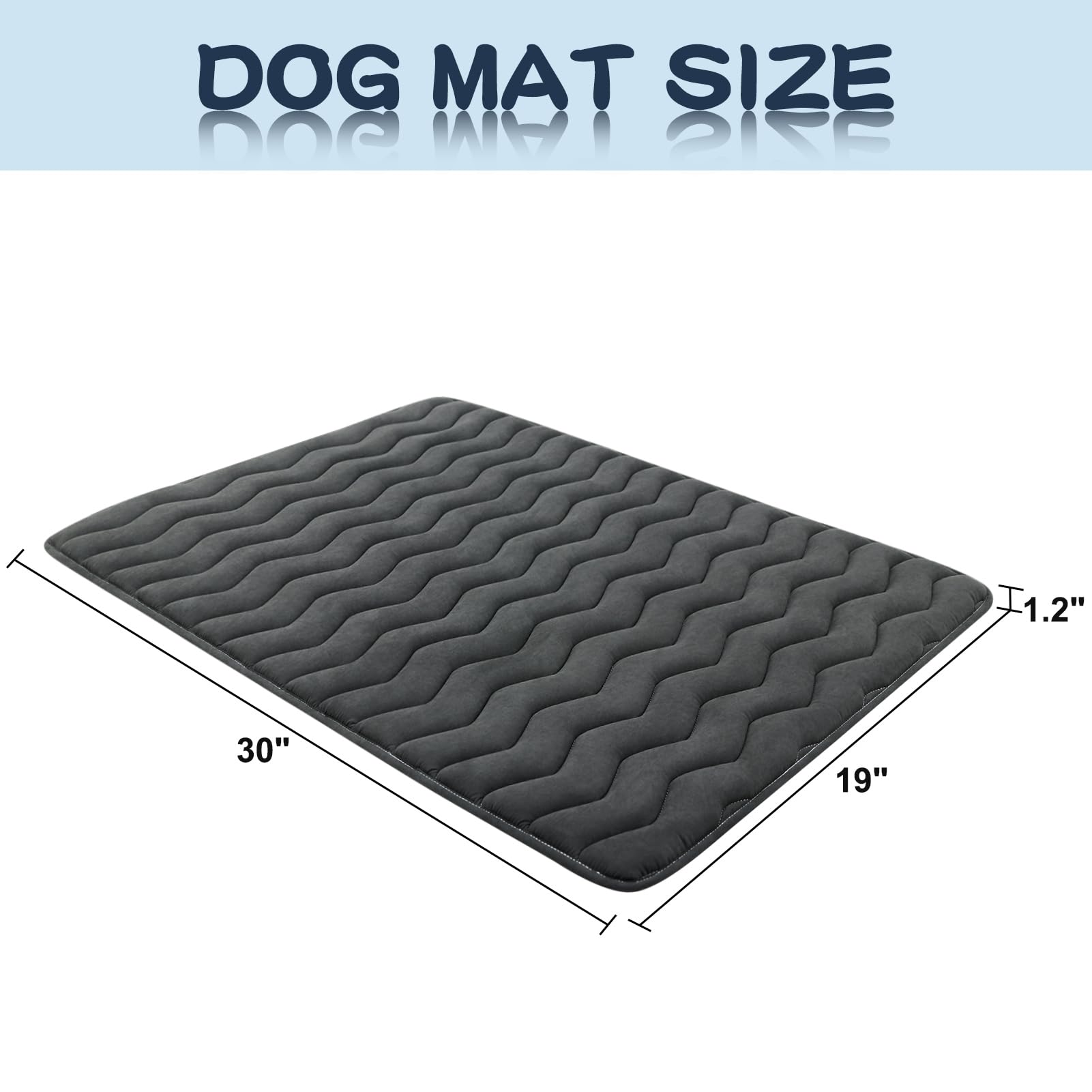 Bubble Bear dark-hued crate mat hides stains between washes.