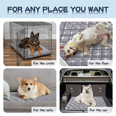 Bubble Bear Dog Crate Mat placed inside crate for snug confinement