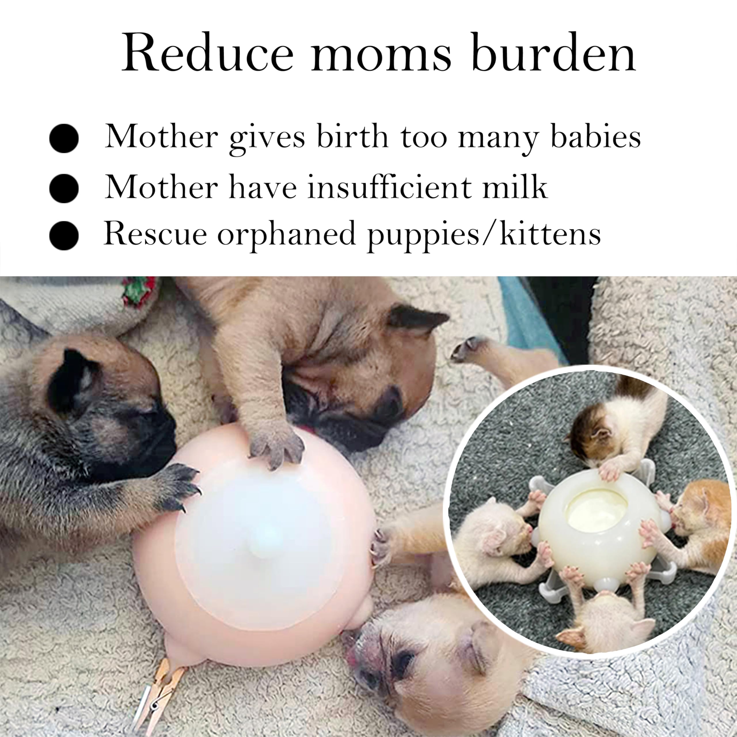 Bubble Milk Bowl base stand elevates feeding height for comfortable puppy access.