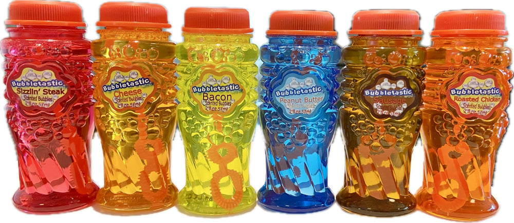 Bubbletastic dog bubble sampler sausage and cheese bottle for playful pops