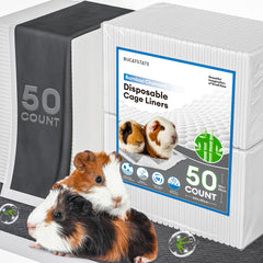 BUCATSTATE guinea pig cage liners 50-count showing mess-free setup