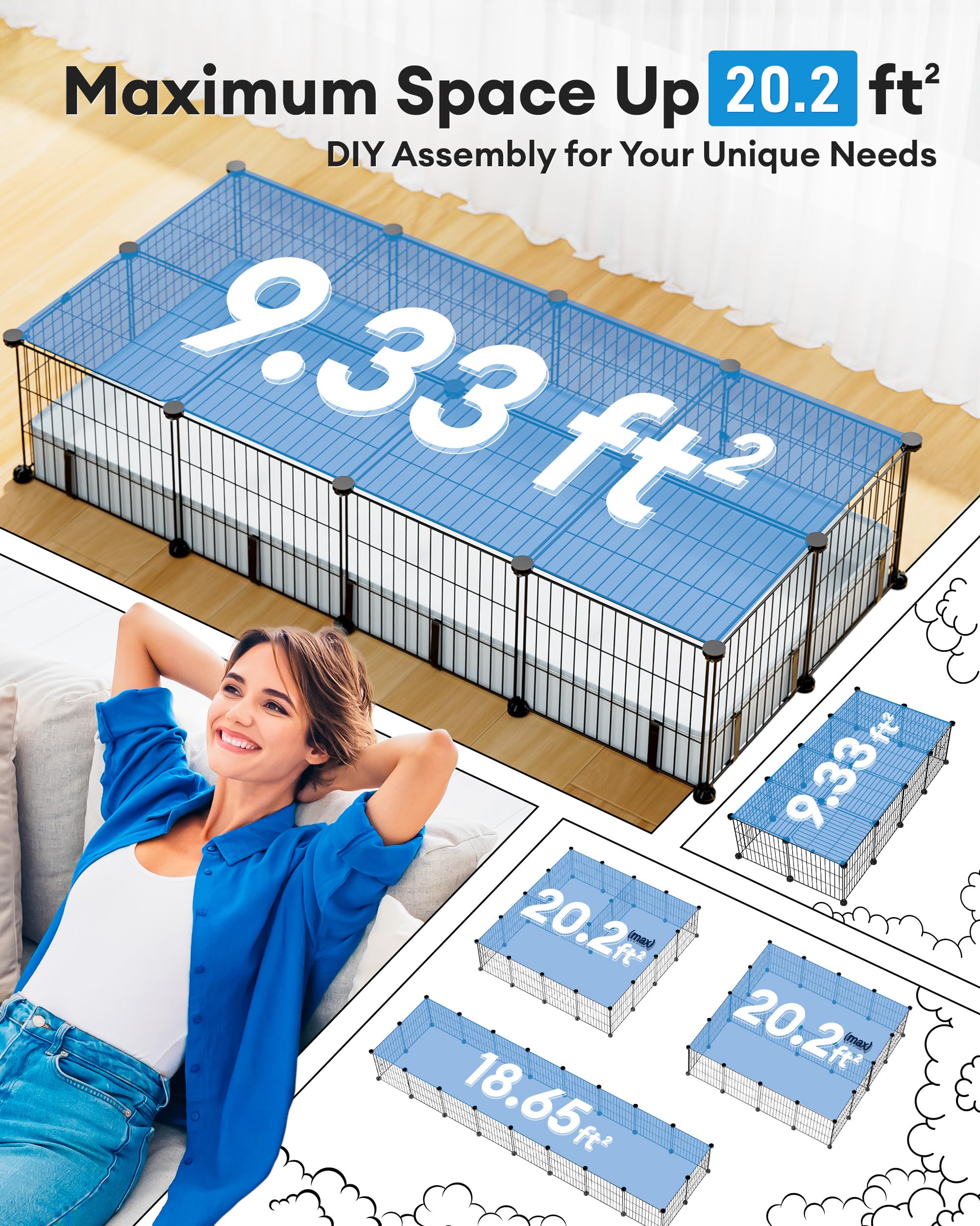 BUCATSTATE guinea-pig-cage secure top cover for safe containment