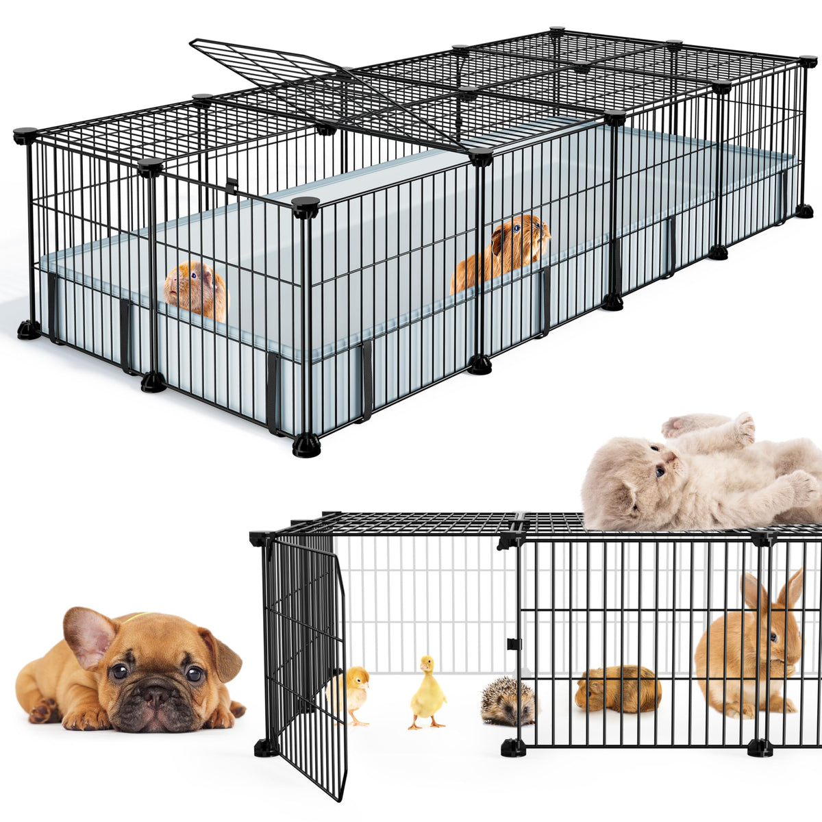 BUCATSTATE guinea-pig-cage top view shows spacious room for two pets