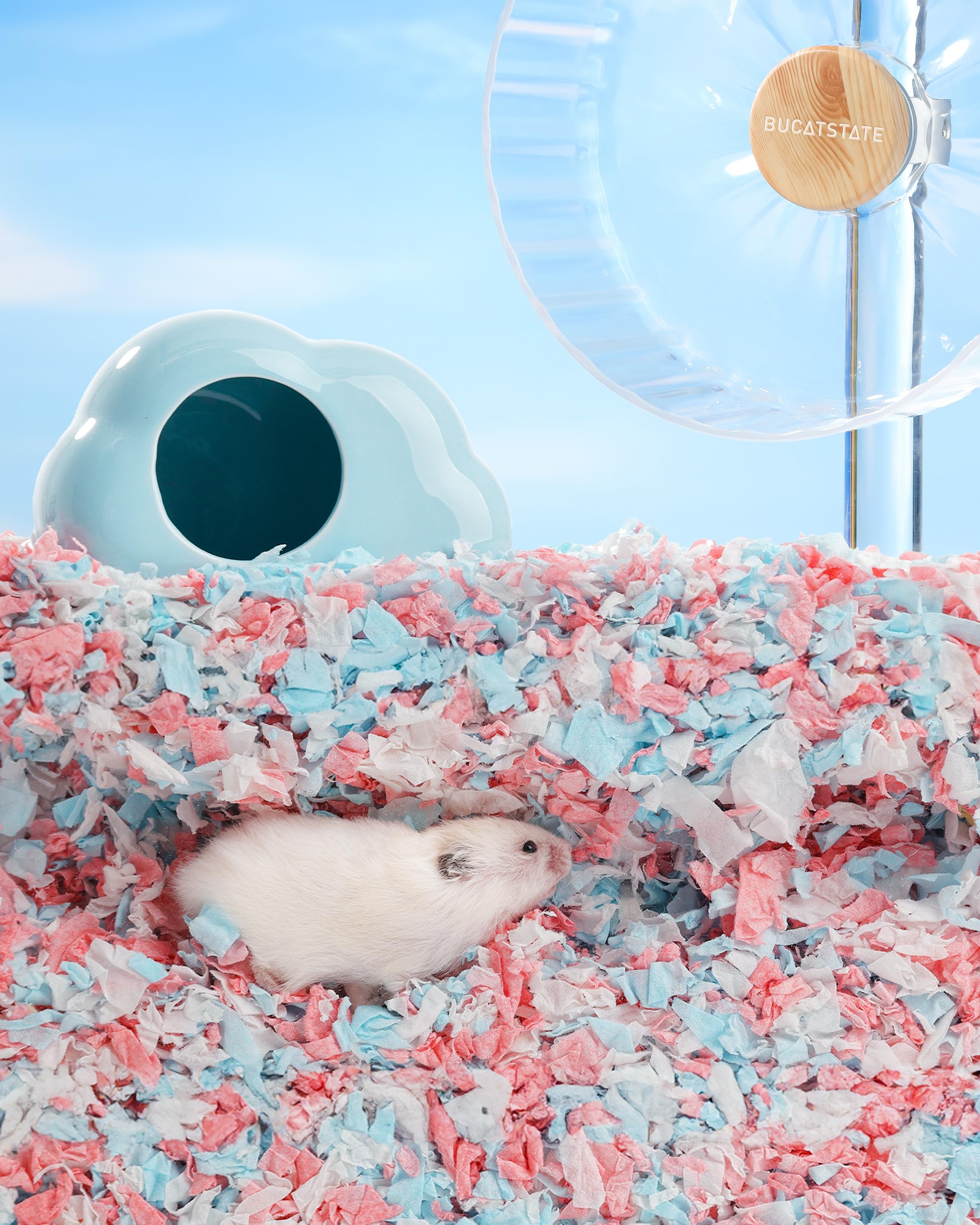 Bucatstate colorful-nesting bedding captures bright, inviting home for small pets.