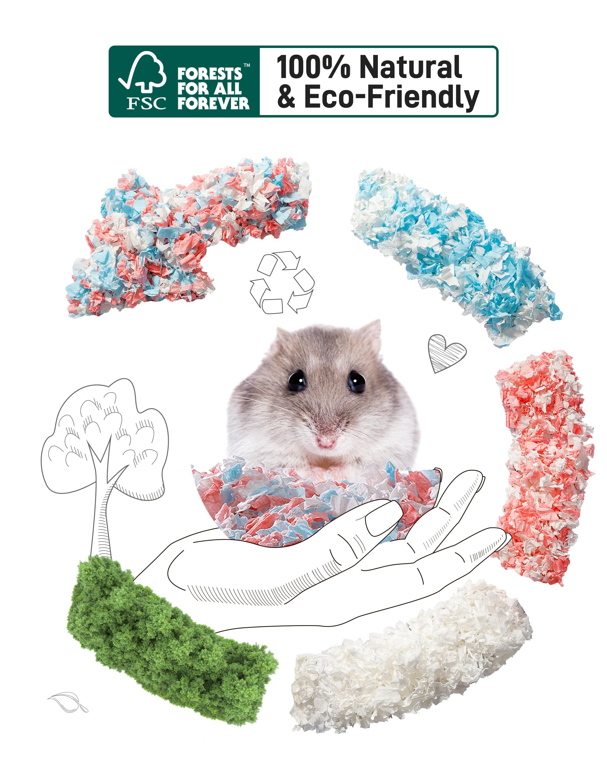 Bucatstate hamster bedding dust-free close-up shows cleaner air for pets.