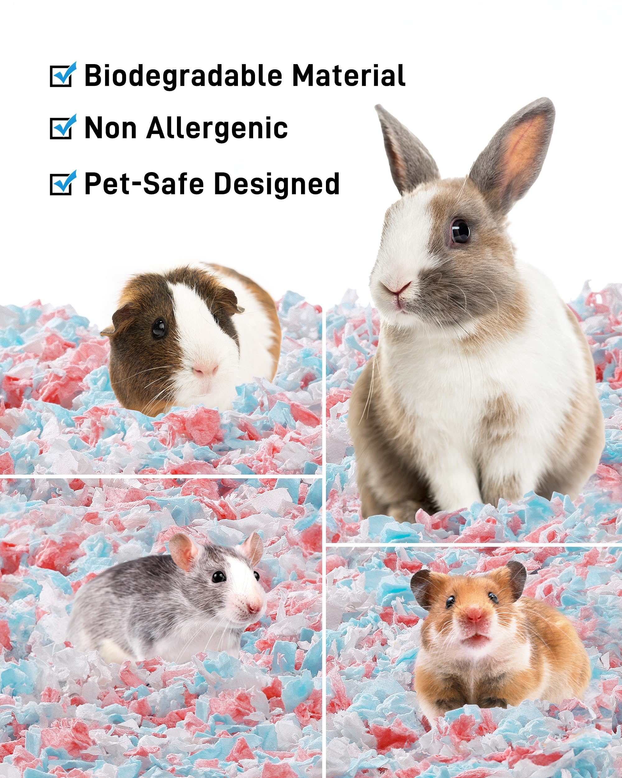 Bucatstate multi-species-use shows bedding suitable for hamsters and guinea pigs.