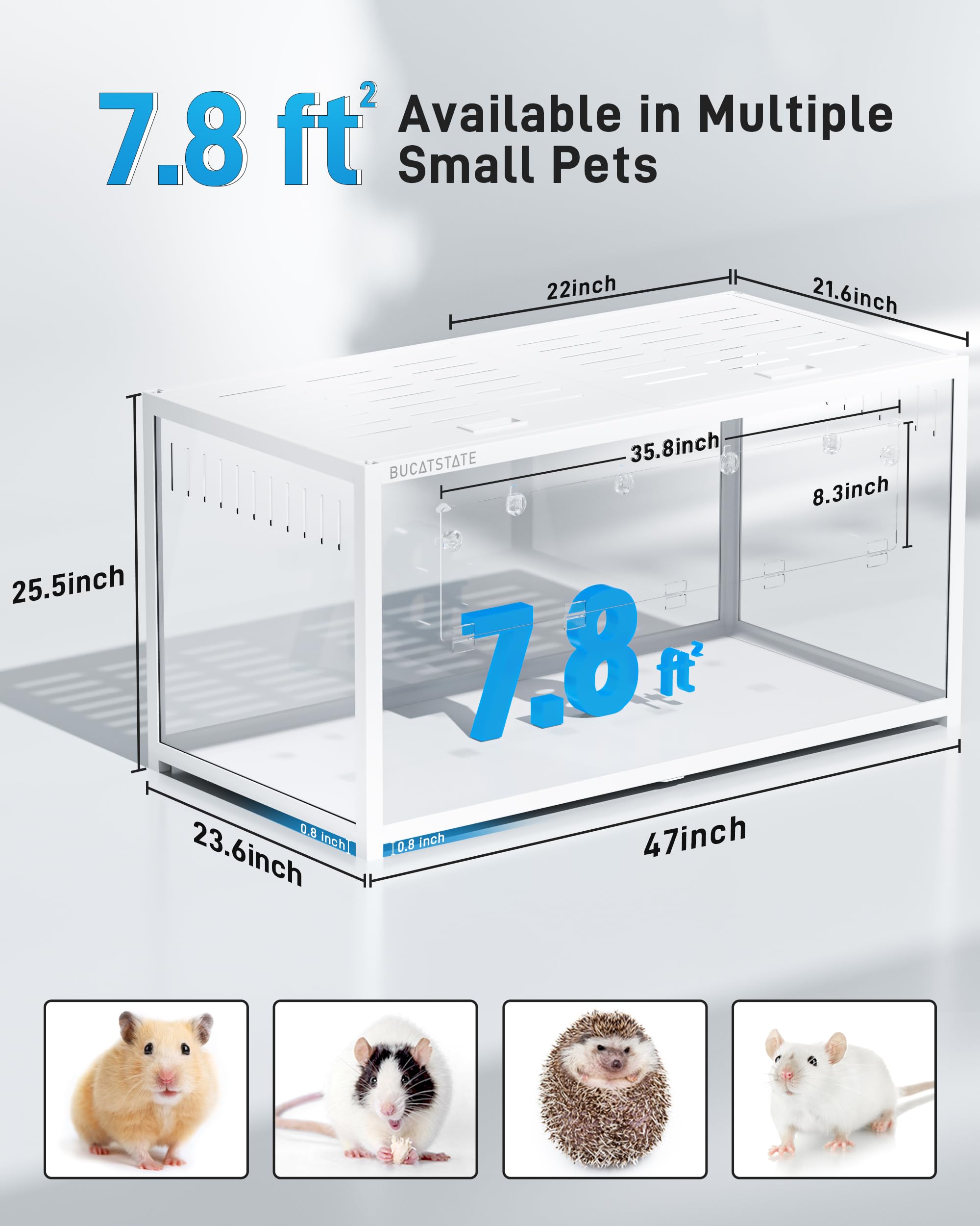 BUCATSTATE Hamster Cage 3.0 top view highlights top-access design for easy interaction.