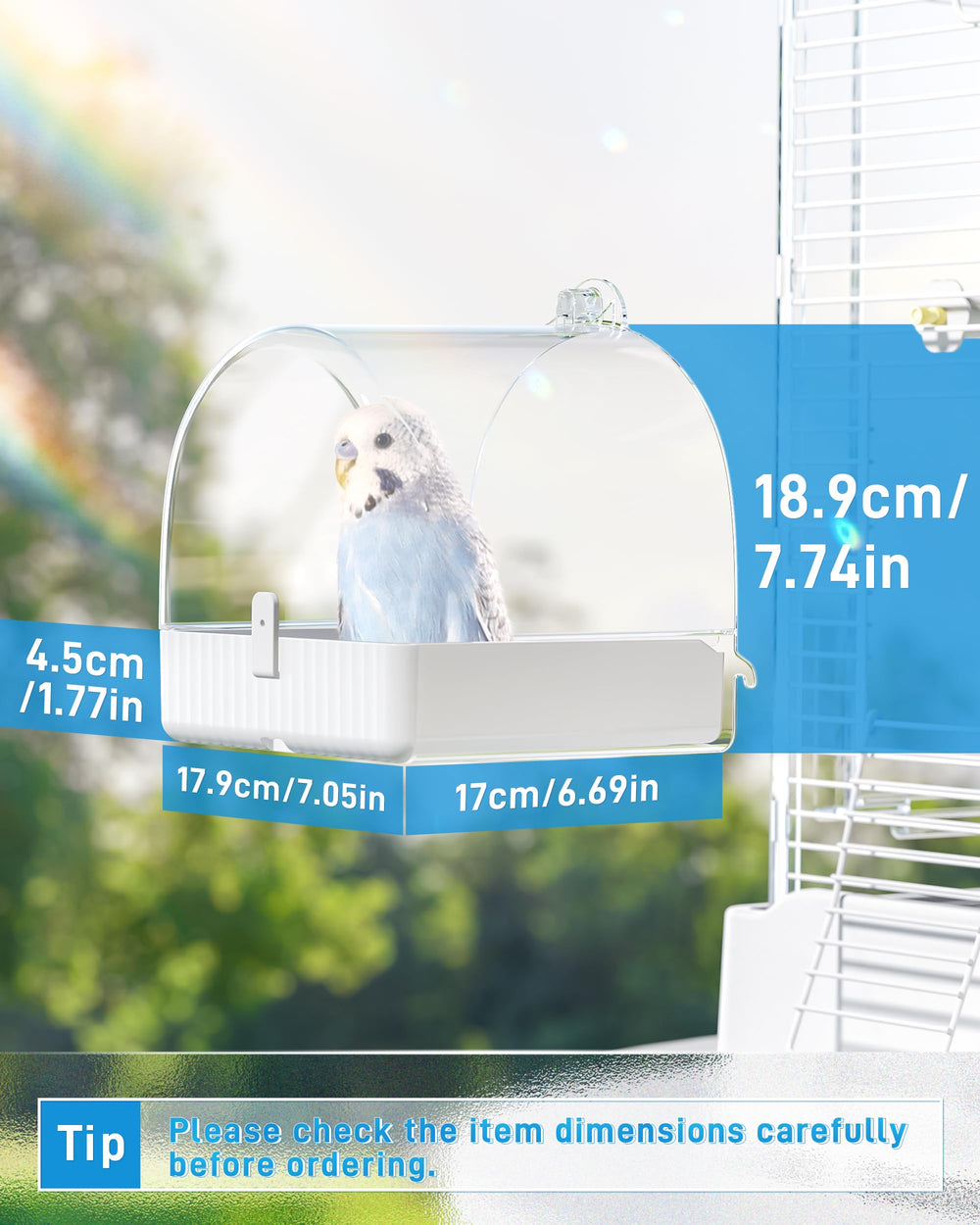 BUCATSTATE pull-out drawer bath enables easy cleaning and tidier cage surroundings.