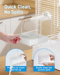 BUCATSTATE thick AS material ensures durable, safe water contact for daily bird use.