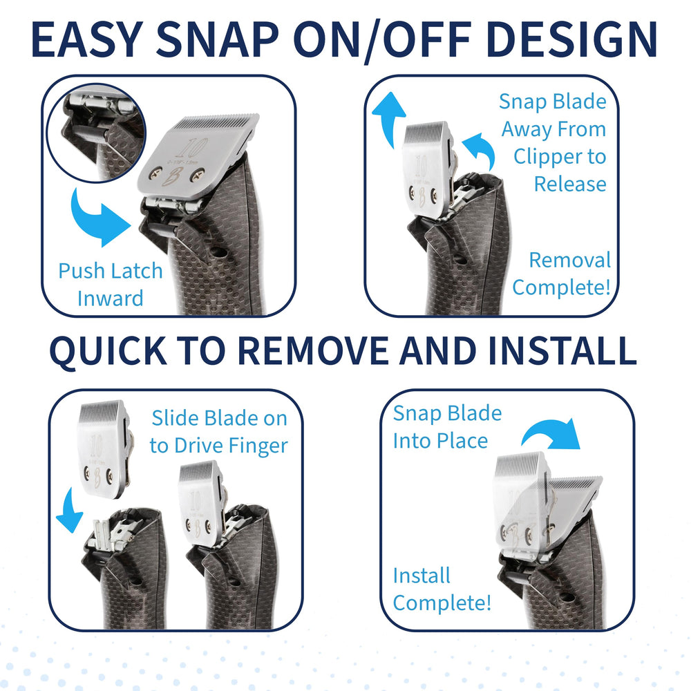 Bucchelli blade cuts at 0.5 mm length for neat toe-area grooming