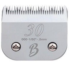 Bucchelli detachable A-Series 30 blade close-up showing sharp teeth for precise undercoat trimming