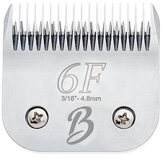 Bucchelli 6F blade closeup shows sharp edge for precise grooming.