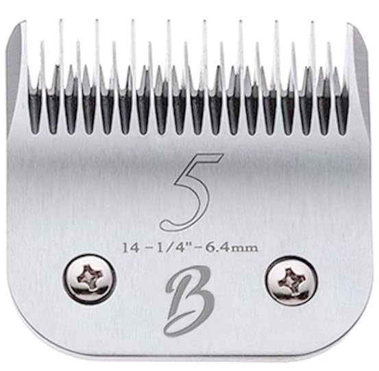 Bucchelli detachable A5 5-blade skip-tooth close-up for efficient undercoat grooming.
