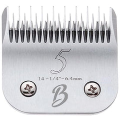 Bucchelli detachable A5 5-blade skip-tooth close-up for efficient undercoat grooming.
