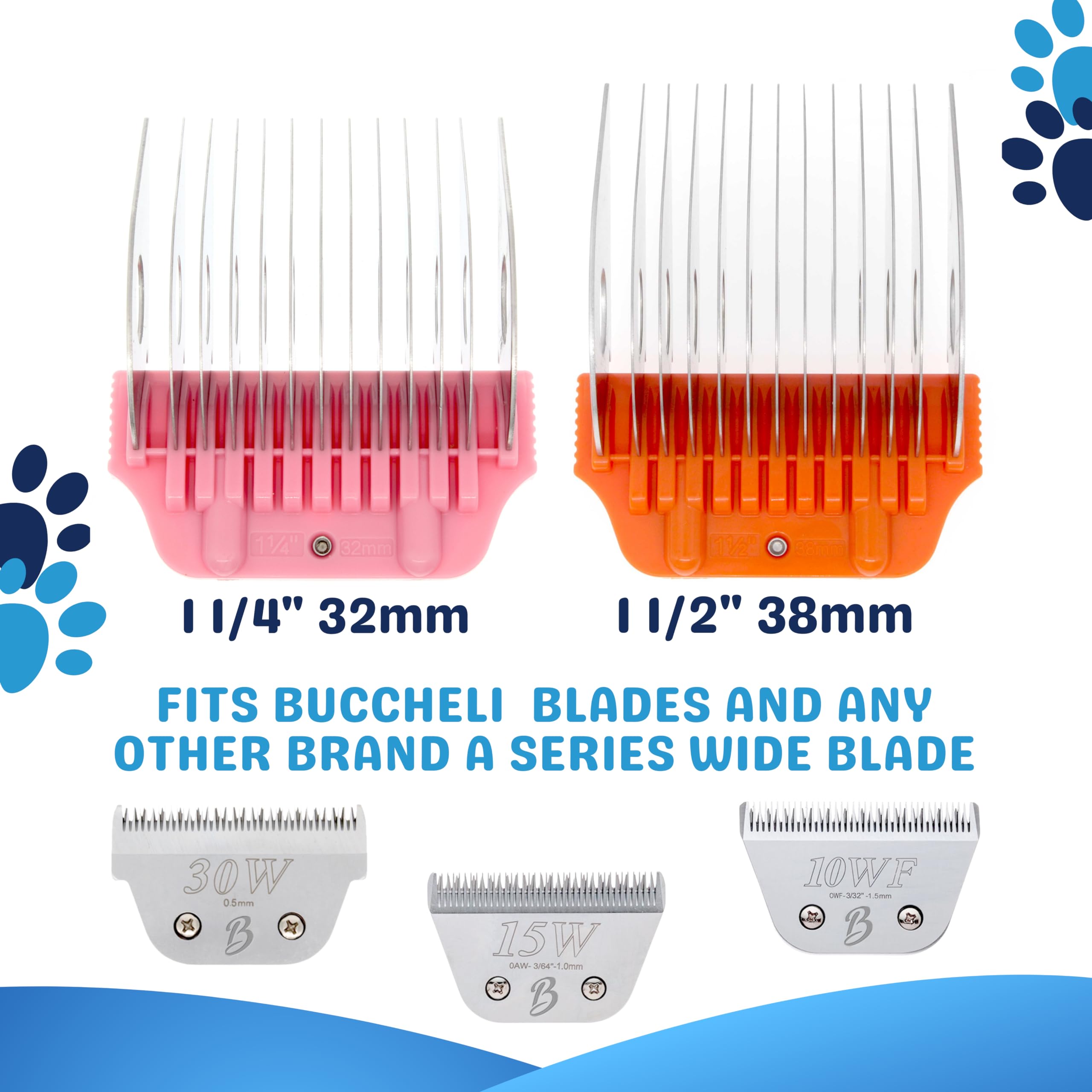 Bucchelli snap-on/off design enables quick length changes during grooming.