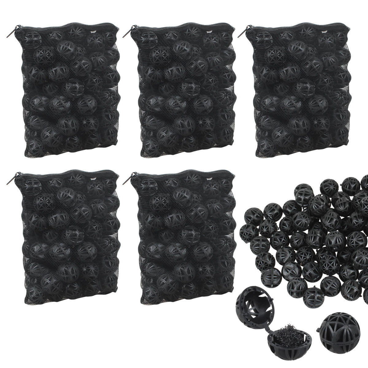 Buccilly bio balls 1.02-inch close-up showing porous surface for efficient bio-filtration