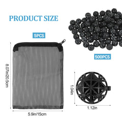 Buccilly bio balls with mesh bags included for convenient filtration setup