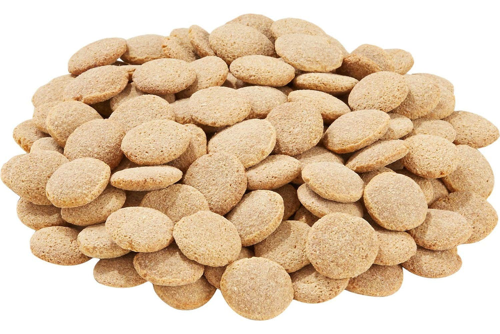 Buckeye Nutrition Carrot Crunchers hand-held treat close-up for easy grooming rewards.