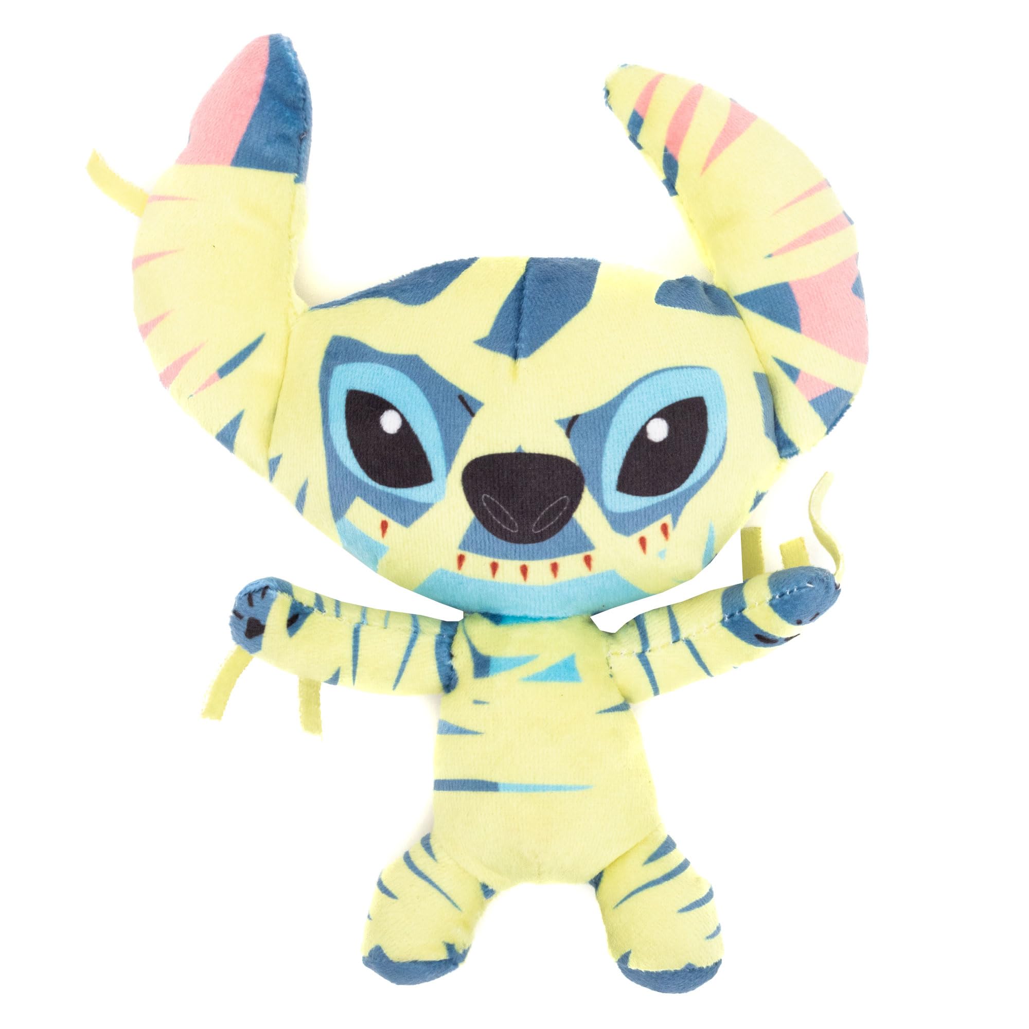 Buckle-Down Disney squeaky plush dog toy feature Lilo and Stitch mummy pose for playful pups.