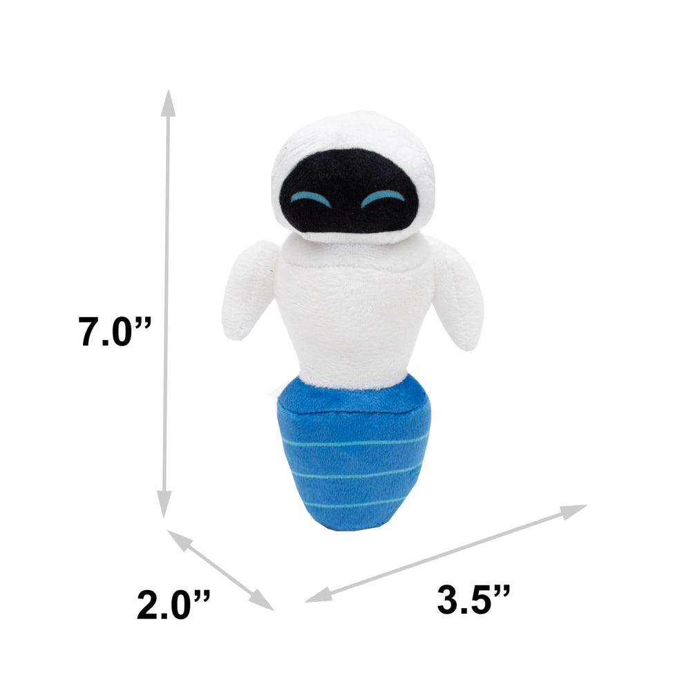 Buckle-Down Disney Wall-E EVE plush squeaker close-up supports engaging fetch