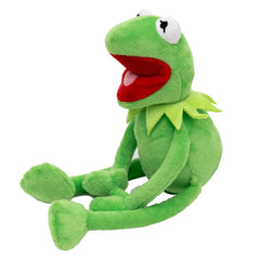Buckle-Down Kermit plush squeaker highlights interactive chew sessions.
