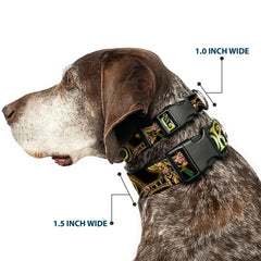 Buckle-Down Loki Poses collar side close-up highlighting durable plastic buckle