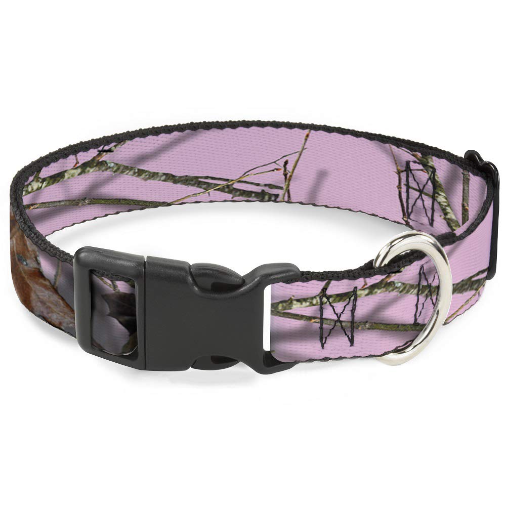 Buckle-Down Mossy Oak collar front view with vibrant camouflage pattern.