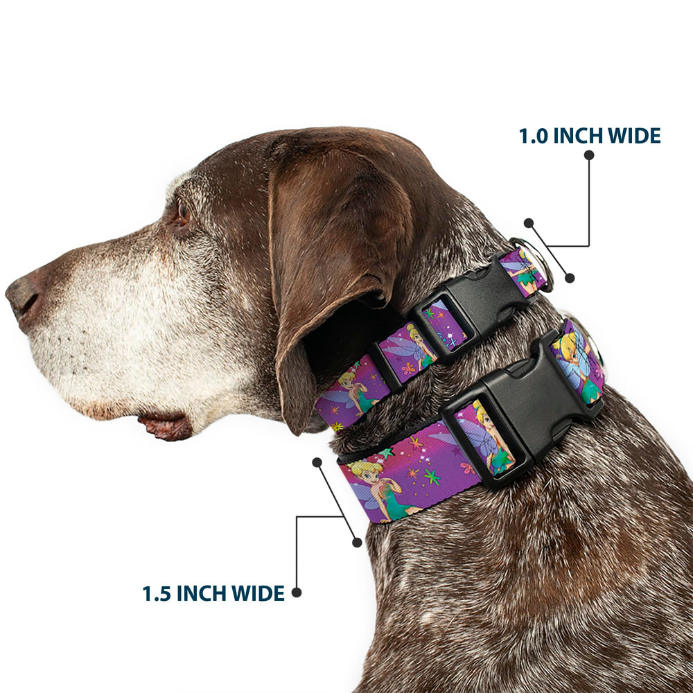 Buckle-Down plastic clip collar flowers pattern adds colorful everyday style.