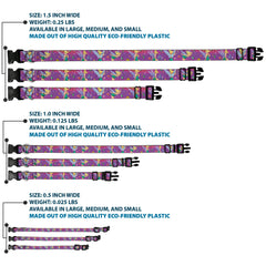 Buckle-Down plastic clip collar stars design enhances playful walks.