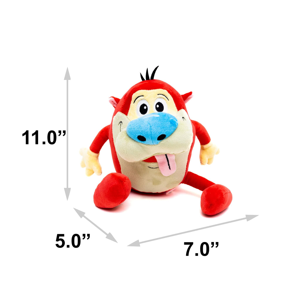 Buckle-Down Ren and Stimpy plush with poly-fill and squeaker for cuddly fetch.