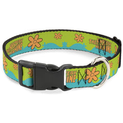Buckle-Down Scooby-Doo dog collar front view features a vibrant paint job for standout daily wear.