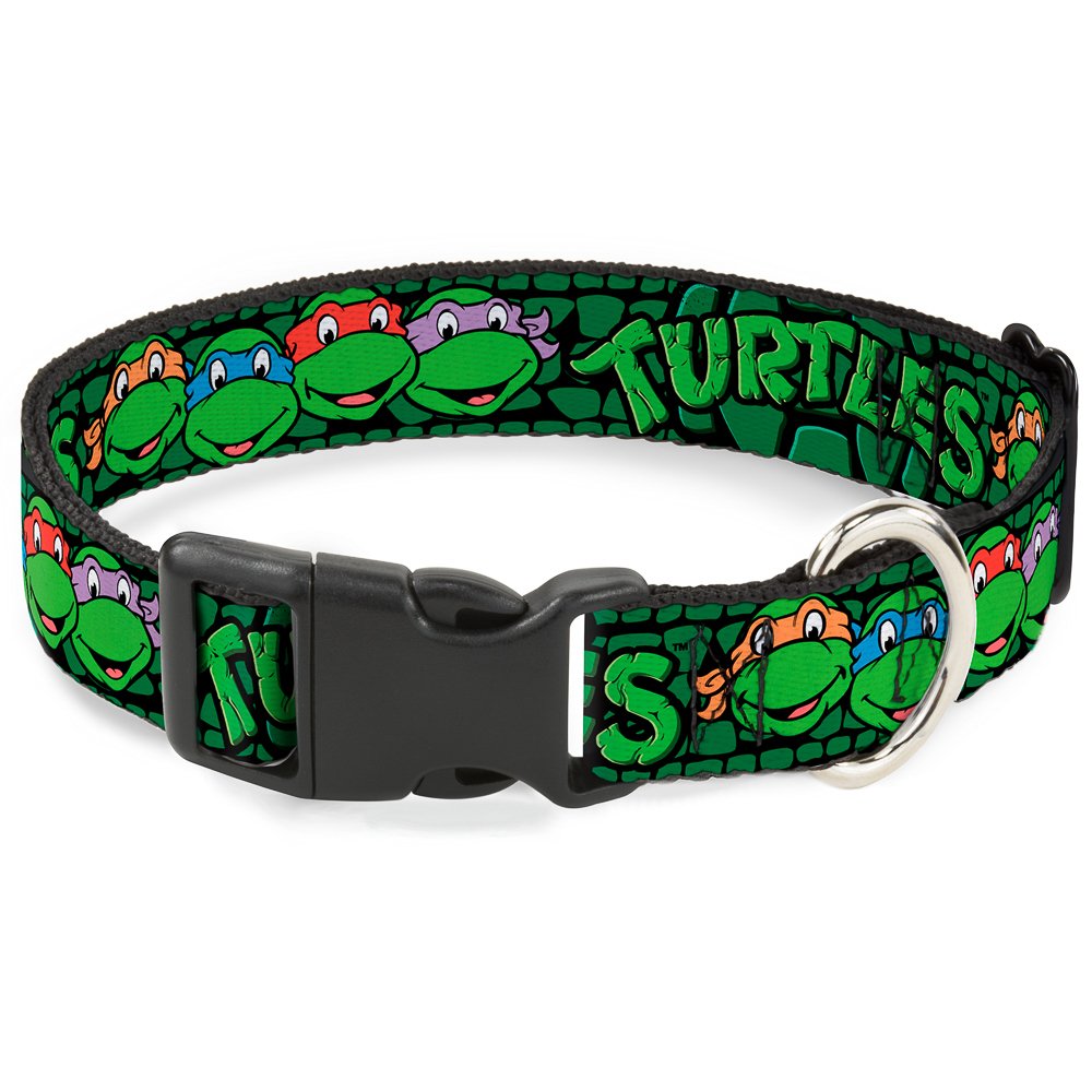 Buckle-Down TMNT group faces collar with durable daily wear option