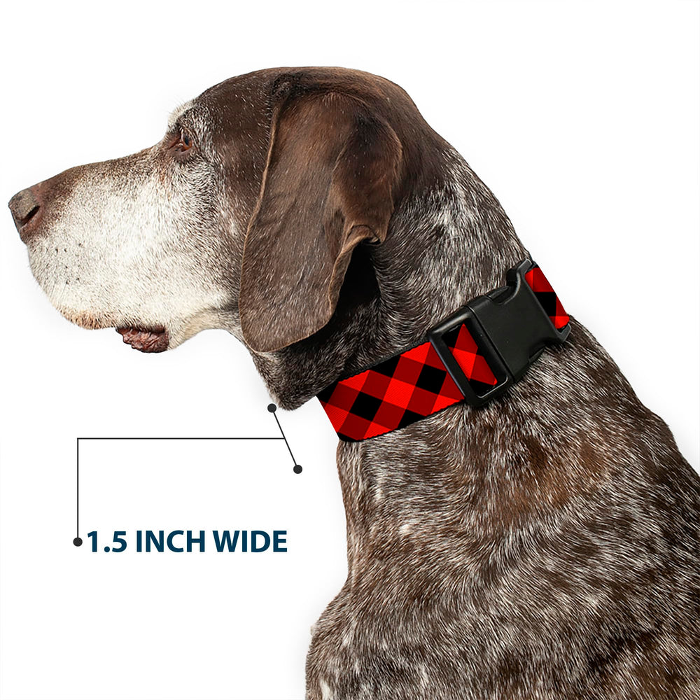 Buckle-Down buffalo plaid collar USA-made craftsmanship.