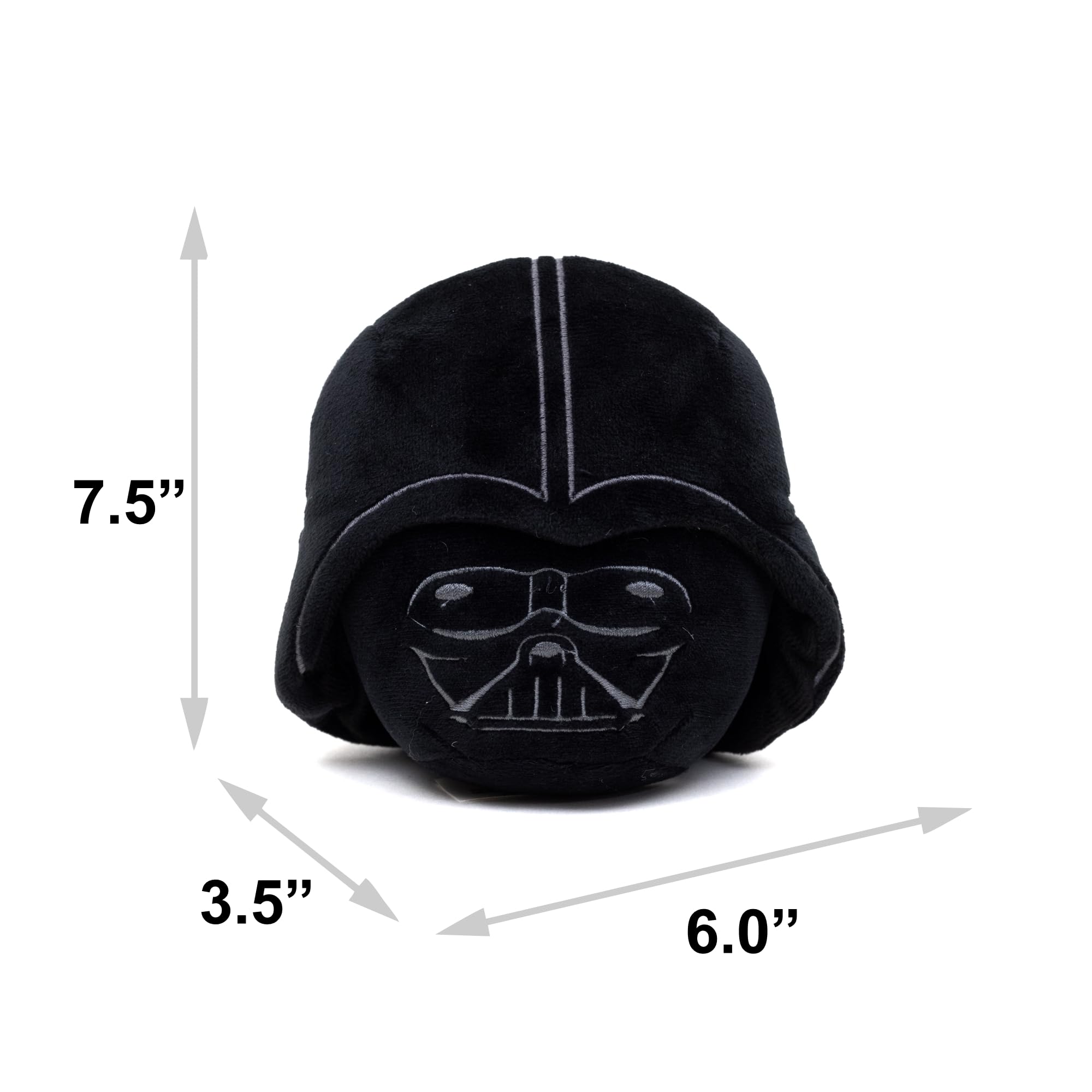 Buckle-Down Darth Vader plush dog toy closeup showing non-abrasive felt