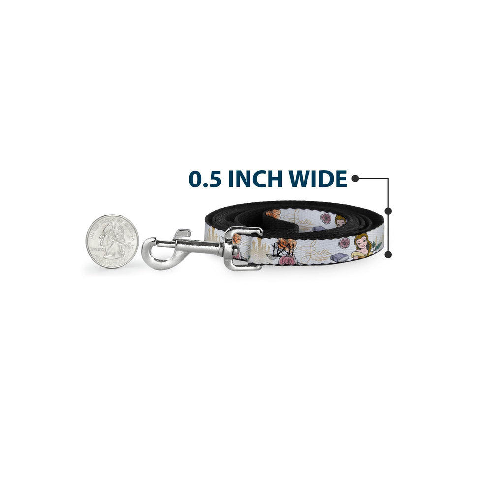 Buckle-Down Disney Belle leash width 1-5inch provides secure control on adventures