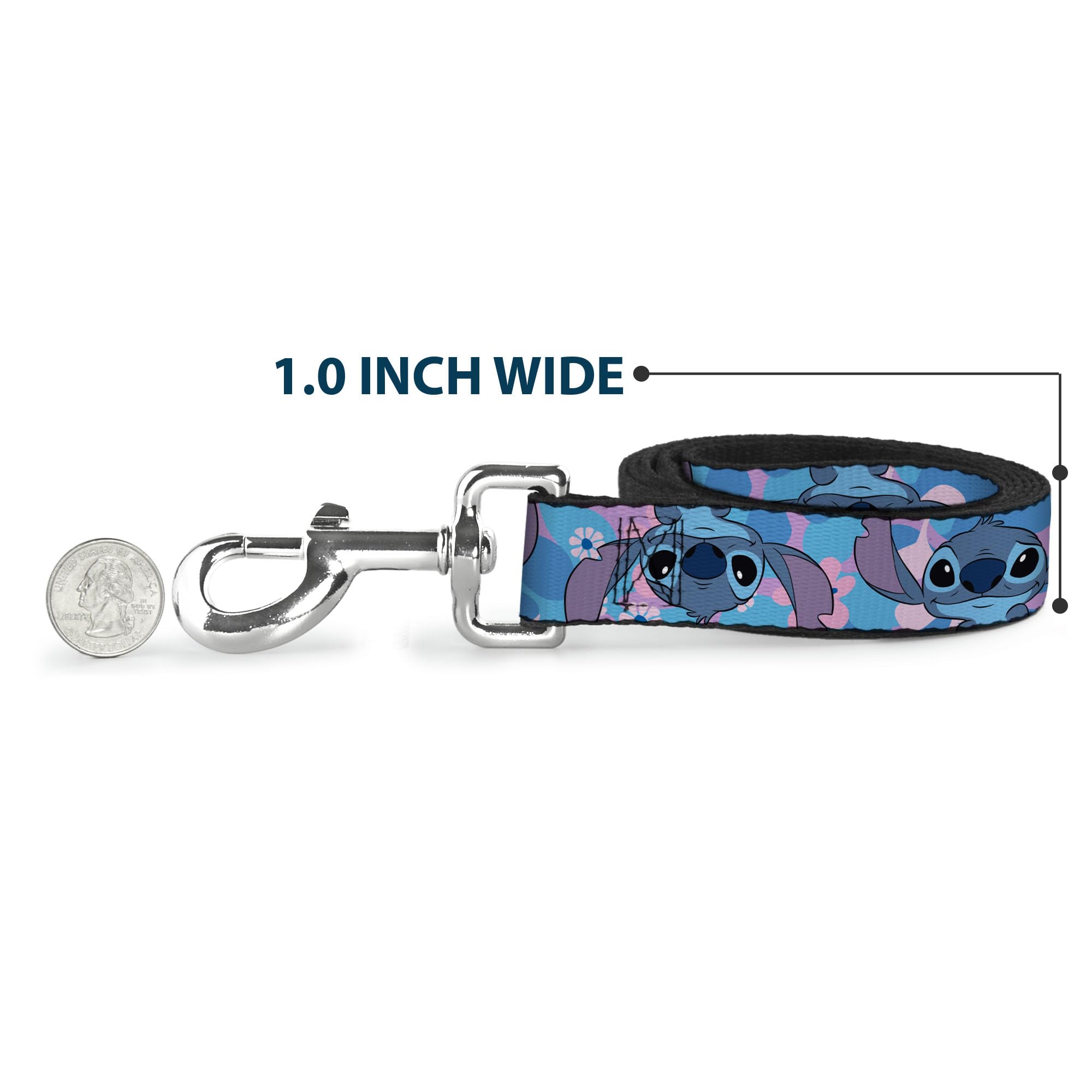 Buckle-Down Disney leash pattern displayed on strap for expressive style