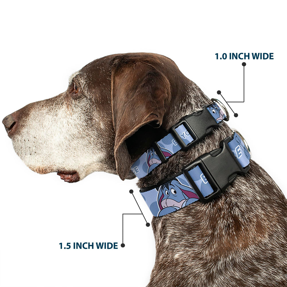 Buckle-Down Disney pet collar plastic buckle detail emphasizes secure fit during outdoor adventures