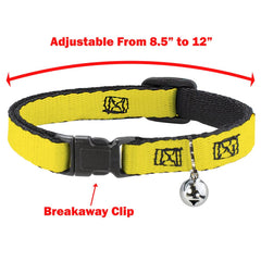 Buckle-Down Do Not Feed Navy White cat collar adjustable strap shows secure, comfortable fit.
