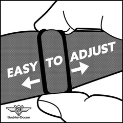 Buckle-Down Do Not Feed Navy White cat collar breakaway mechanism for quick escape when needed.
