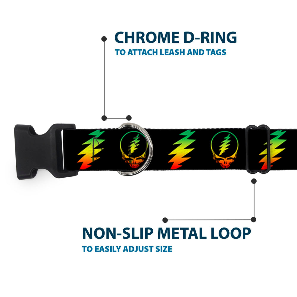 Buckle-Down polyester fabric collar with vibrant colors for year-round style.
