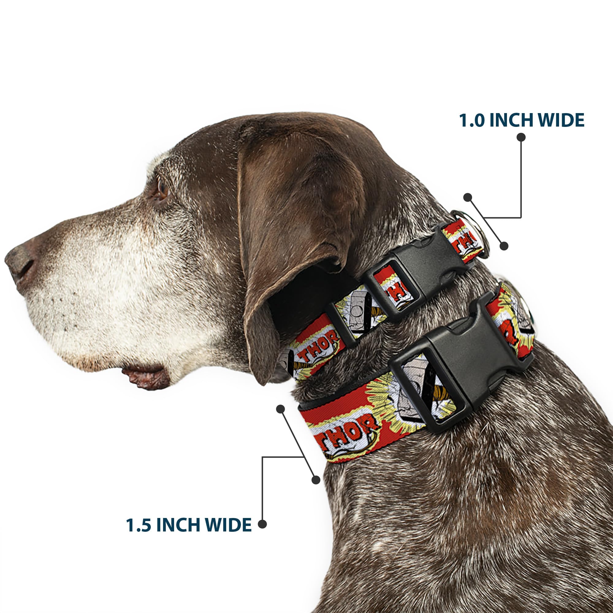 Buckle-Down Thor hammer collar in yellow for vivid seasonal style