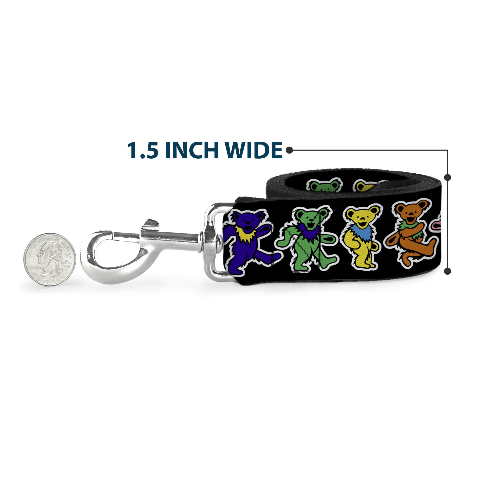 Buckledown dancing bears leash with matching collar option for coordinated look.