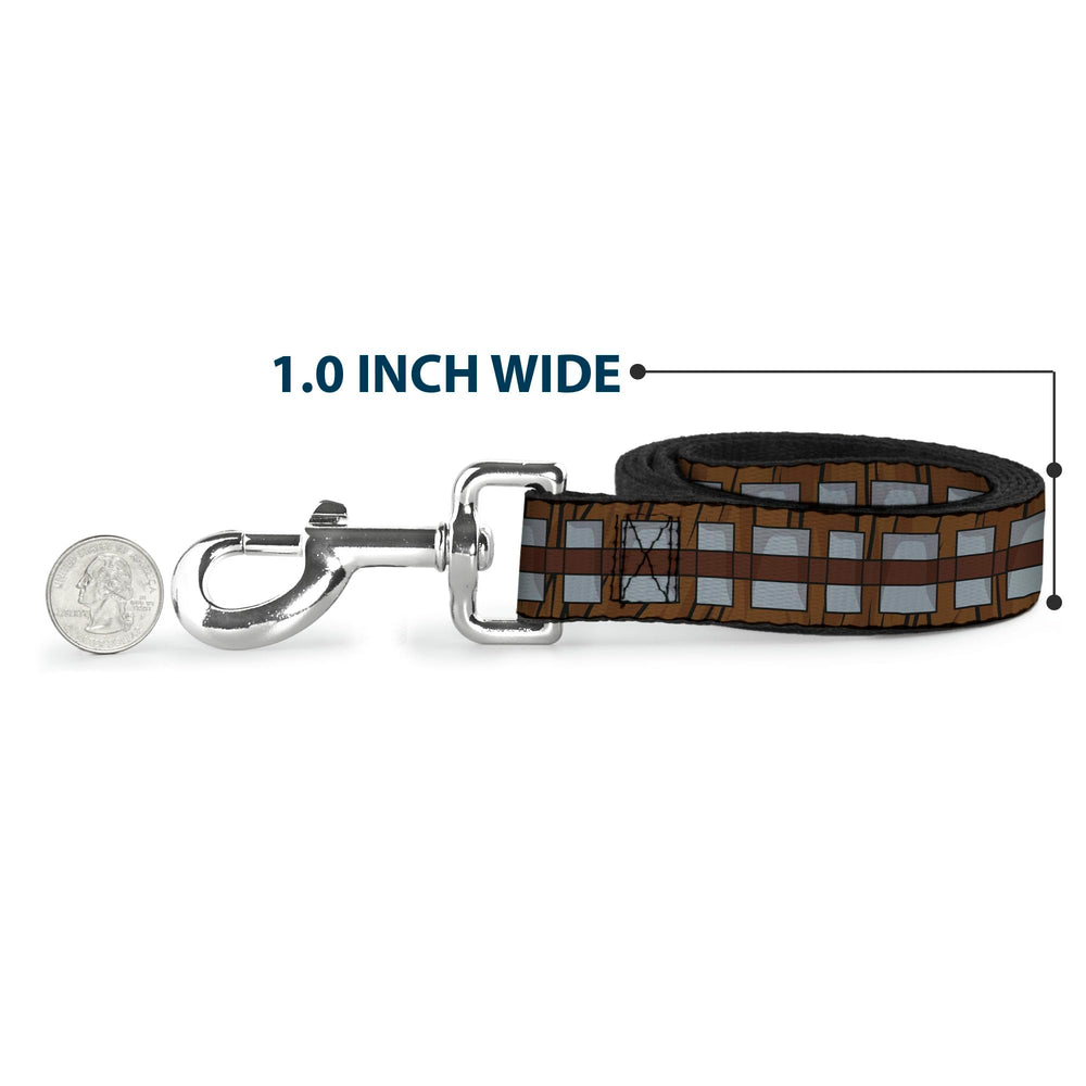 Multicolor Star Wars design on Buckle-Down leash adds fashion-forward flair.