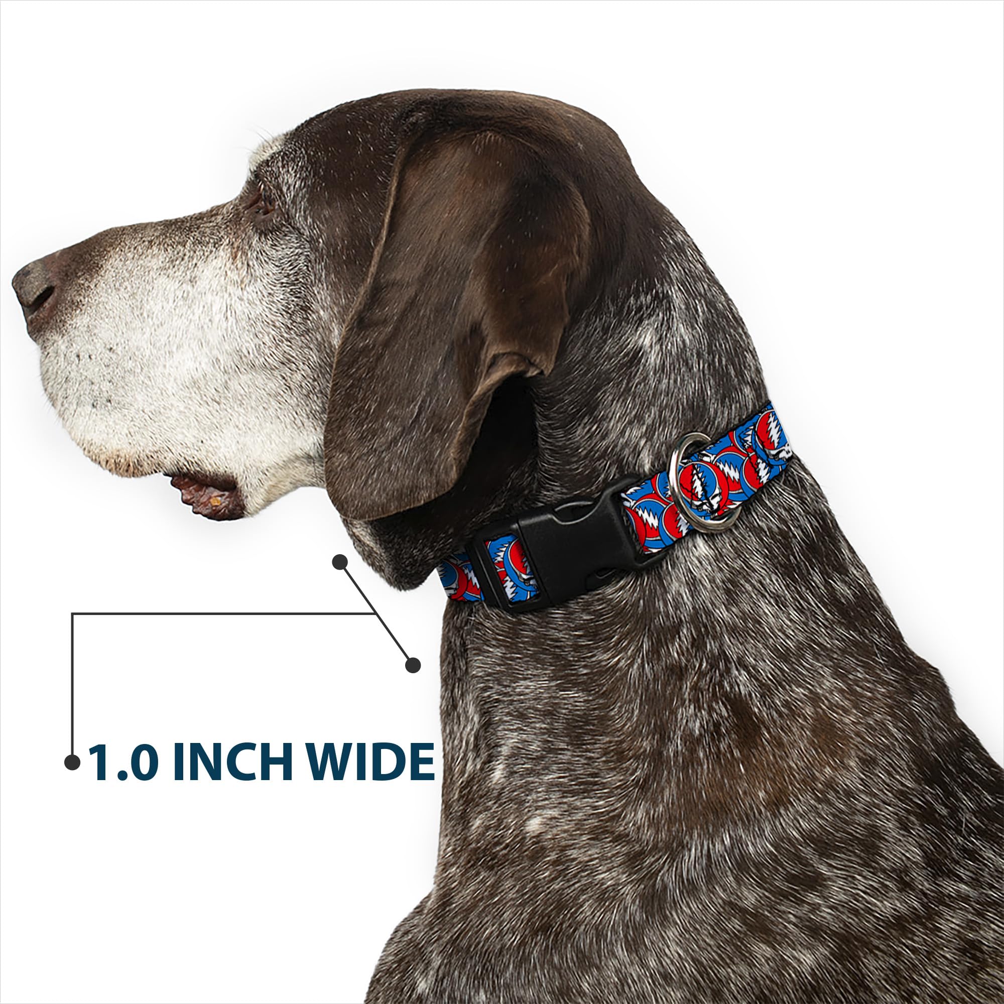 Buckle-Down Grateful Dead collar USA-made badge features American manufacturing