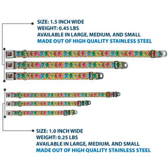 Buckle-Down Grateful Dead dancing bears swirl collar in multicolor design.