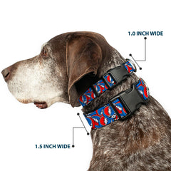 Buckle-Down Grateful Dead dog collar buckle emphasizes secure quick-release hardware for easy on/off