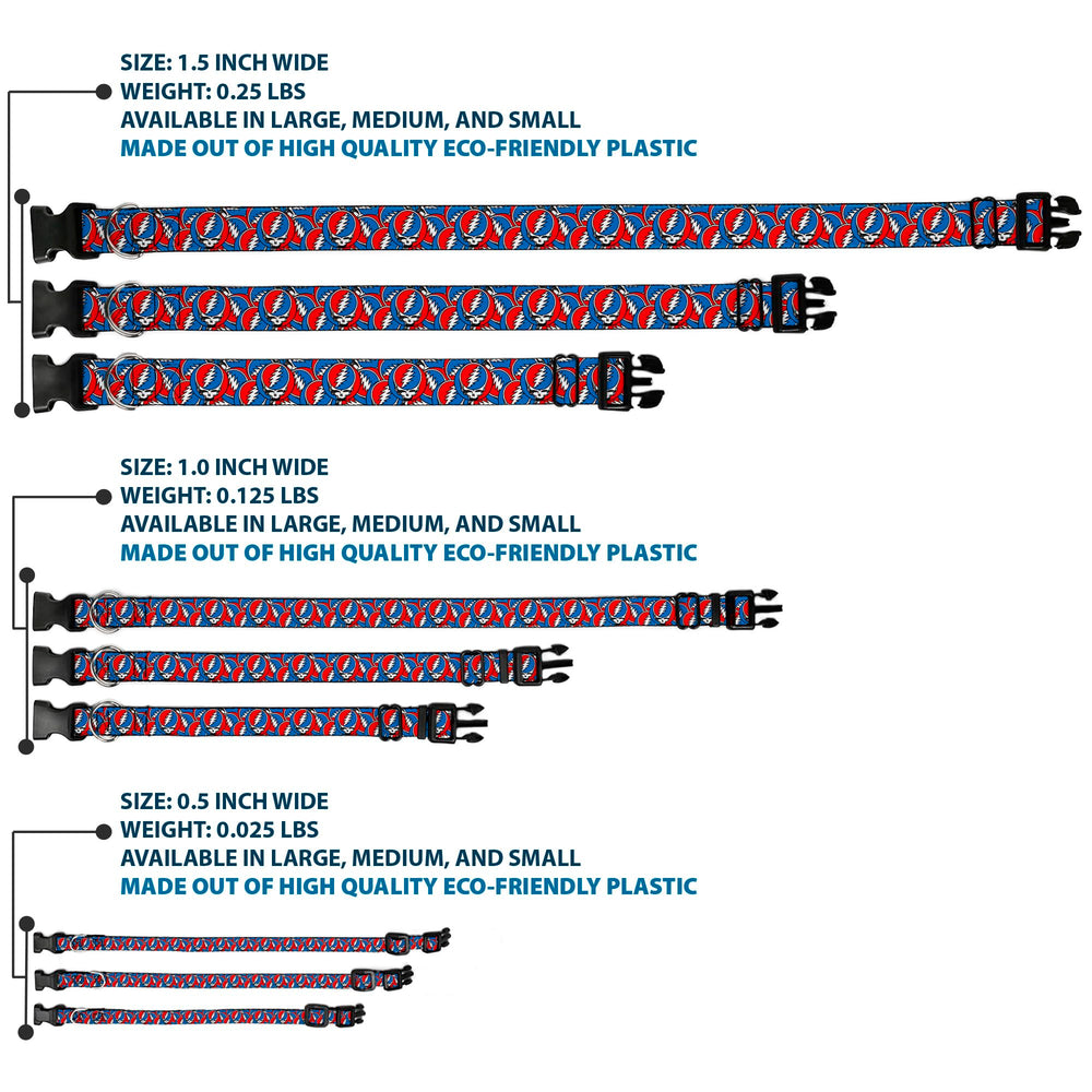 Buckle-Down Grateful Dead dog collar D-ring highlights secure leash attachment for daily use