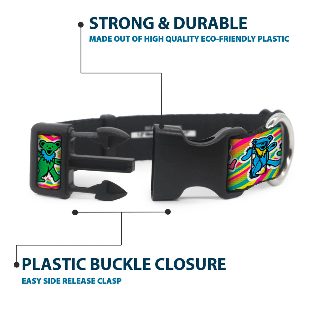 Buckle-Down Grateful Dead 1.5 inch wide collar for sturdy daily use