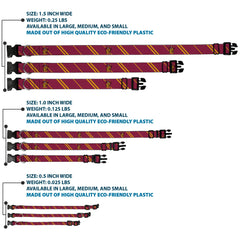 Buckle-Down Gryffindor crest close-up emphasizes quality buckle for secure daily walks.